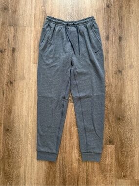 New Nike Men's Dark Heather Grey Jogger Sweatpants with Drawstring S size